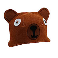 Банная шапка Luxyart "Медведь" искусственный фетр коричневый (LС-920) tn