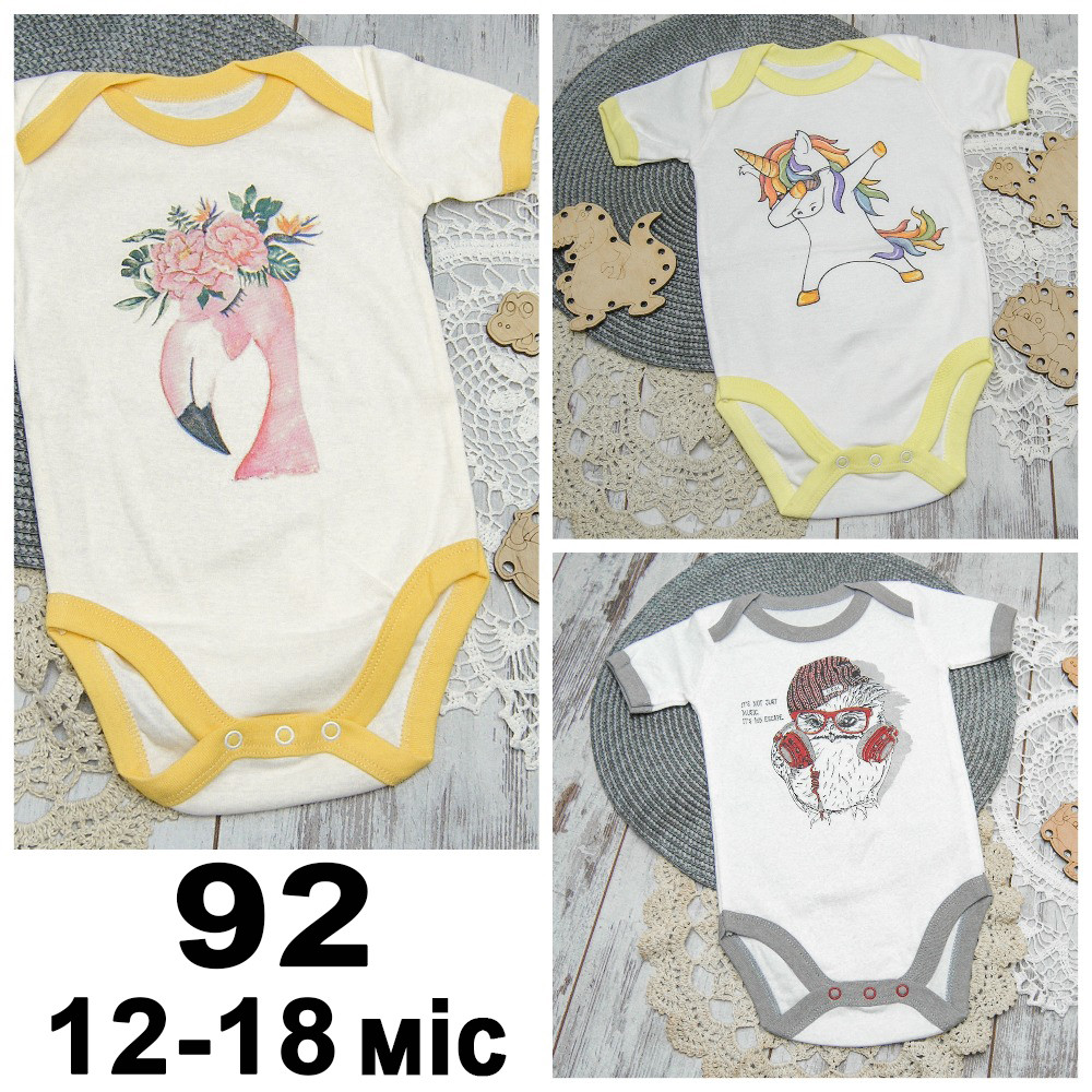 ГУРТОМ від 3 шт тонке боді-футболка бодік з короткими рукавами для новонародженої дівчинки малючків на літо 5974 МЛЧ, фото 1