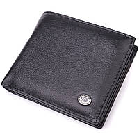 Стильний чоловічий гаманець із натуральної шкіри ST Leather 22457 Чорний tn