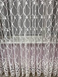 Тюль 3 м х 2.50 м Dalin із розкішною вишивкою молочний, фото 2