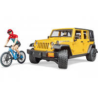 Спецтехника Bruder Джип Jeep Rubicon с фигуркой велосипедиста на спортивном бай 02543 ZXC