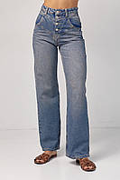 Женские джинсы Straight с фигурной кокеткой - синий цвет, 42р (есть размеры) tn