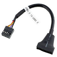 Переходник USB 2.0 = USB 3.0 для материнской платы, 20pin (папа) to 9 pin (мама)