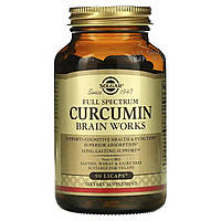 Куркумин Turmeric curcumin, Solgar куркумина экстракт Brain Works 90 капсул