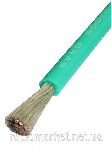 Провід силіконовий 1 жила 22AWG (0,32 мм.кв.), зелений