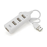 Хаб USB 2.0 4 порти, White, 480Mbts живлення від USB, Blister Q200