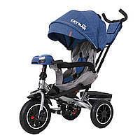 Детский трехколесный велосипед TILLY CAYMAN с пультом и усиленной рамой T-381 7 Синий лен EH, код: 7609459
