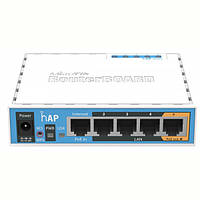 Бездротовий маршрутизатор MikroTik hAP (RB951Ui-2ND) (N300, 5хFE, 1xUSB, 3G/4G support, 650MHz/64Mb, PoE
