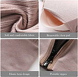 Жіночий топ на блискавці з бретельками, білий  укорочений топ зі знімними чашками, літній трикотажний топ S, фото 8