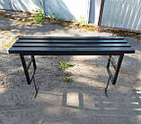 Лавка на цвинтар з дубу, темна, розмір 120х35 см (для заливки в бетон), фото 3