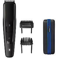 Philips Триммер Beardtrimmer series 5000 для бороды и усов, сеть+акум., насадок-2, чехол, сталь, черный