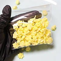 Цукрові прикраси у формі міні безе (зефірок) для прикрашання пасок, тортів, 50 шт, жовті