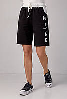 Женские трикотажные шорты с надписью Nike - черный цвет, S (есть размеры) tn