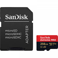 Картка пам'яті MicroSDXC 256 GB UHS-I U3 R200/W140MB/s SanDisk Extreme Pro V30 + SD-адаптер