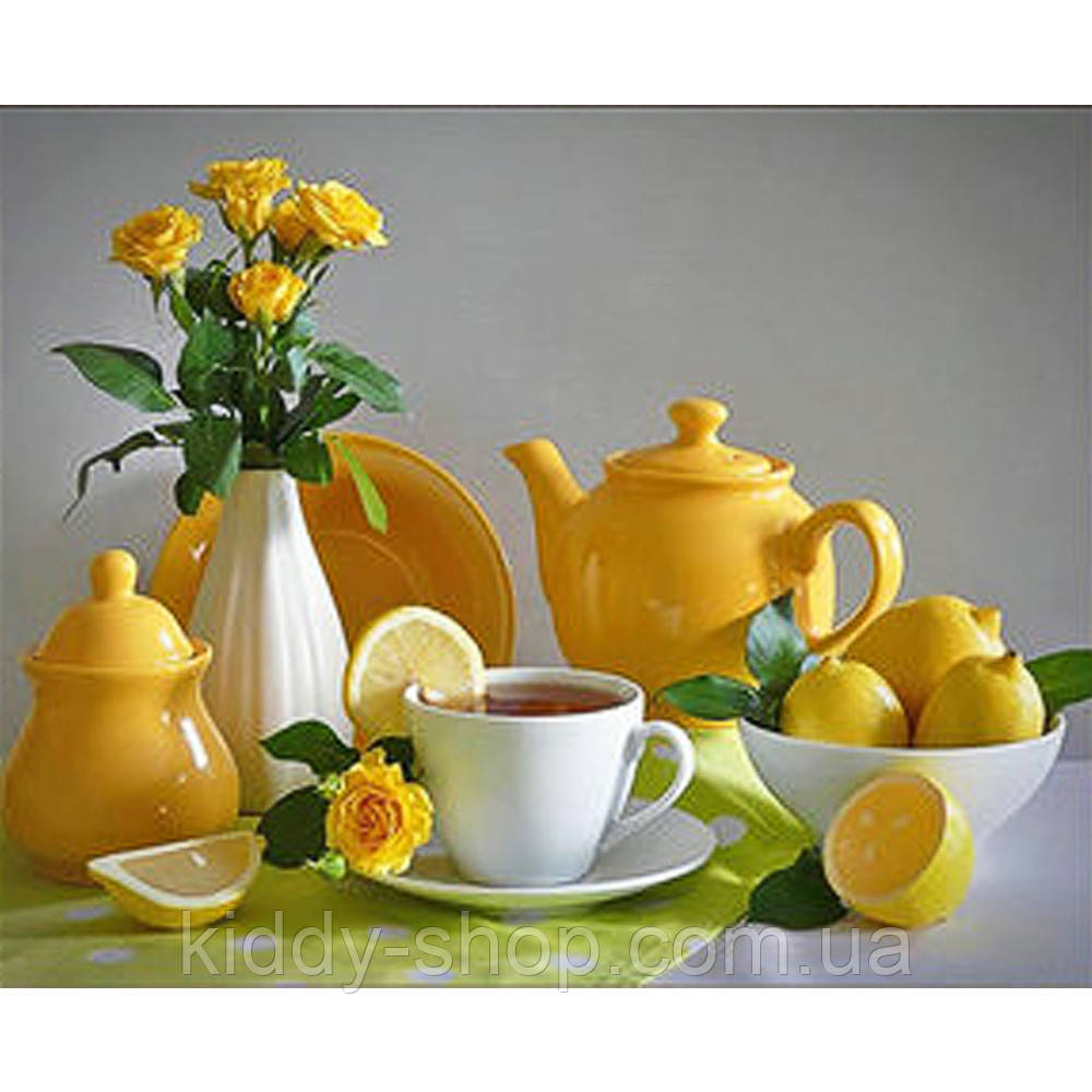Діамантова вишивка. Картина на підрамнику Лимонний натюрморт, розмір 40x30 см, фото 1