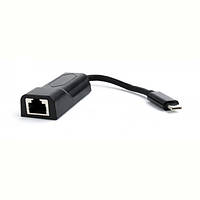 Адаптер Cablexpert USB Type-C — RJ-45 (M/F), 0.15 м, чорний (A-CM-LAN-01)