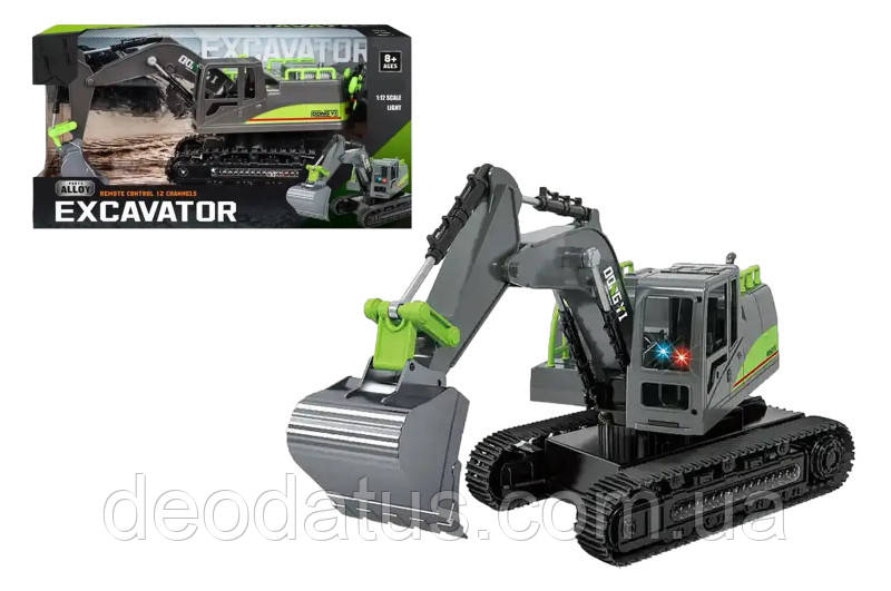 Дитячий екскаватор - навантажувач на радіокеруванні 36 см A8864-135 на акумуляторі гумові гусениці, фото 1