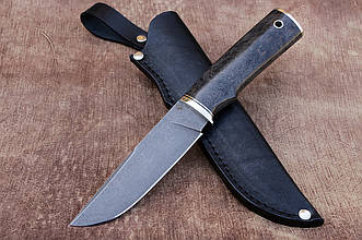 Мисливський ніж ручної роботи Кайрус 6 із сталі S390, зі шкіряним чохлом у комплекті, солідний подарунок мисливцеві