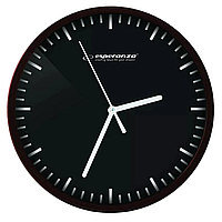 Настінний Годинник Wall Clock Budapest Black, Плас Тикова Рамка Та Циферблат, Діаметр 20 См EHC010K CLOCK