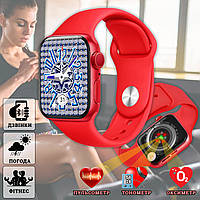 Смарт часы Smart Watch NBP-Plus фитнес браслет, трекер, пульсометр, тонометр, телефон без sim Красный FLR