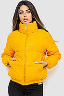 Куртка жіноча з екошкіри на синтепоні — уцінка, колір жовтий, 129R1001-U