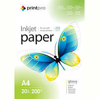 Фотопапір PrintPro глянсовий 200 г/м2 A4 20 л (PGE200020A4)