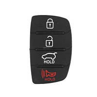 Резиновые кнопки-накладки на ключ Hyundai Santa Fe (Хюндай Санта Фе) косой 4 кнопки SN, код: 5551254