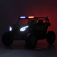 Детский двухместный Багги UTV CAN AM Police (зеленый цвет) 24V