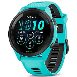 Спортивний годинник GARMIN Forerunner 265 Black Bezel with Aqua Case and Aqua/Black Silicone Band