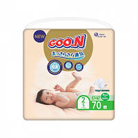 Підгузки GOO.N Premium Soft для дітей 4-8 кг (розмір 2(S), на липучках, унісекс, 70 шт) Chinazes Это Просто