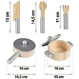 Дерев'яна дитяча кухня XL з посудом 85х60х30 см Ricokids 7835 біла Польща, фото 5