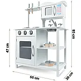 Дерев'яна дитяча кухня XL з посудом 85х60х30 см Ricokids 7835 біла Польща, фото 7