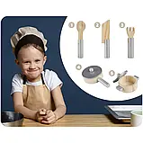 Дерев'яна дитяча кухня XL з посудом 85х60х30 см Ricokids 7835 біла Польща, фото 8