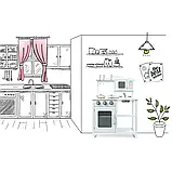 Дерев'яна дитяча кухня XL з посудом 85х60х30 см Ricokids 7835 біла Польща, фото 9