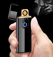 Электронная зажигалка спиральная подарочная Зажигалка сенсорная электрическая от USB Черная