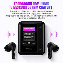 Навушники TWS перекладач IKKO ActiveBuds / AI ChatGPT голосовий помічник / 45 мов / WI-FI / BT 5.3 Black, фото 3
