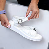 Жіночі білі босоніжки із застібкою натуральна шкіра зручні легкі стильні взуття жіноче, фото 9
