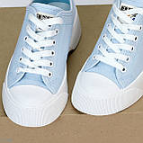 Жіночі стильні блакитні кеди на потовщеній підошві. взуття жіноче, фото 2