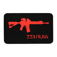 M-Tac нашивка AR-15 .223/5,56 Laser Cut Black/Red