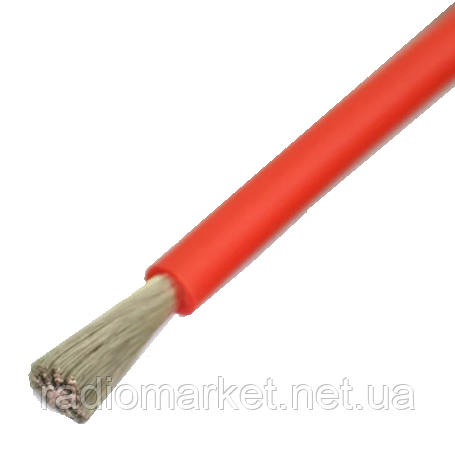 Провід силіконовий 1жила 10AWG (5,3мм.кв.), червоний