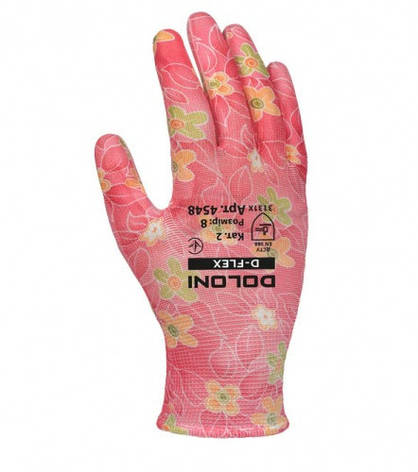 Рукавички Doloni з поліуретановим покриттям, рожеві, р.8, фото 1