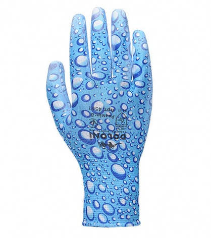 Рукавички Doloni з поліуретановим покриттям, блакитні, р.8, фото 1