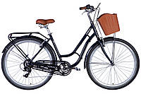 Велосипед алюміній 28 Dorozhnik CORAL FRW Vbr рама-19" темно-синій з багажником задн St з корзиною Pl з крылом