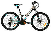 Велосипед 24" Crosser Nio Stels рама 13" сіро-бірюзовий