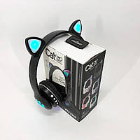 RYI Беспроводные наушники с кошачьими ушками и RGB подсветкой Cat VZV 23M. Цвет: черный