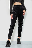 Спорт штаны женские велюровые, цвет черный, 244R5576