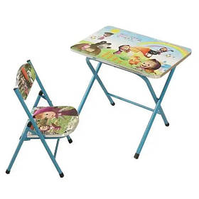 Розкладний дитячий стіл зі стільцем Машенька NJ-495 51x34x30см (3_04780)