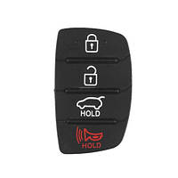 Резиновые кнопки-накладки на ключ Hyundai Accent (Хюндай Акцент) косой 4 кнопки VA, код: 5866345