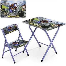 Розкладний дитячий стіл зі стільцем Людина-павук NJ-494 51x34x30см (3_04779)