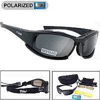 Daisy x7 тактичні окуляри з поляризацією міцні сонцезахисні для захисту очей + 4 комплекти лінз чорні